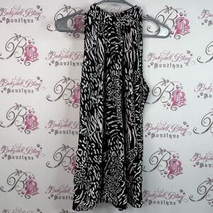 Milano tank to or mini dress cheetah leopard print Black and White Animal Print